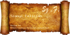 Szanyi Felicián névjegykártya